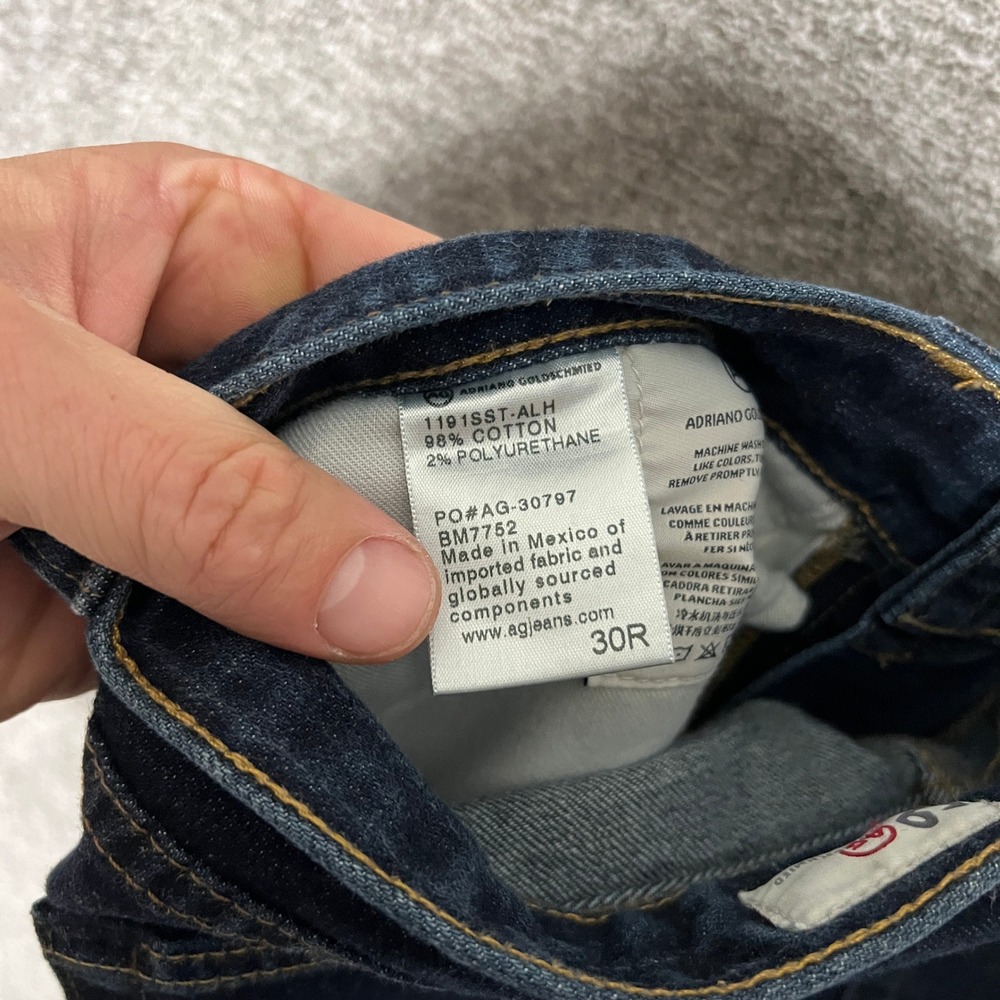 AG Adriano Goldschmied The Nomad Modern Slim SELVEDGE Jeans‎ Men's 30R Dark Wash - Picture 14 of 15